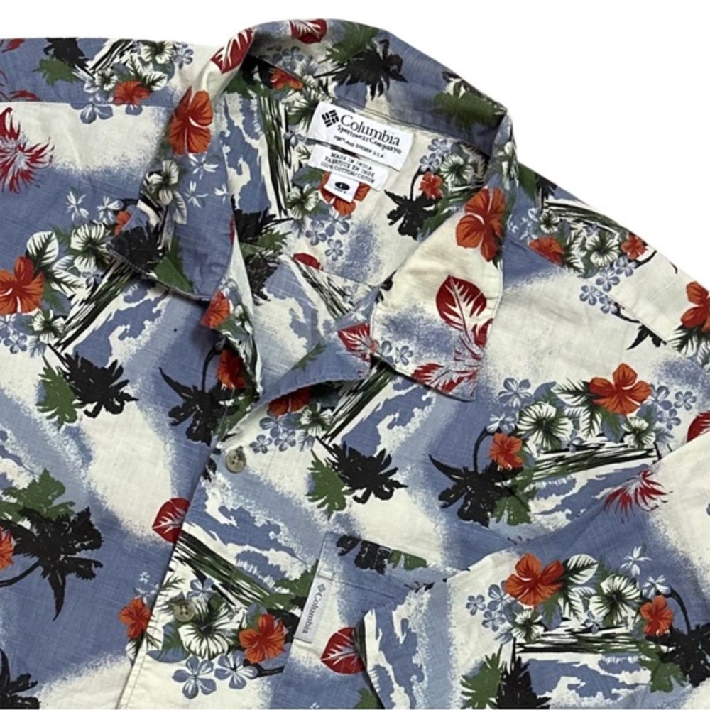 Columbia‎ Hawaiian Aloha Short Sleeve Cotton Shirt Men’s Sz L